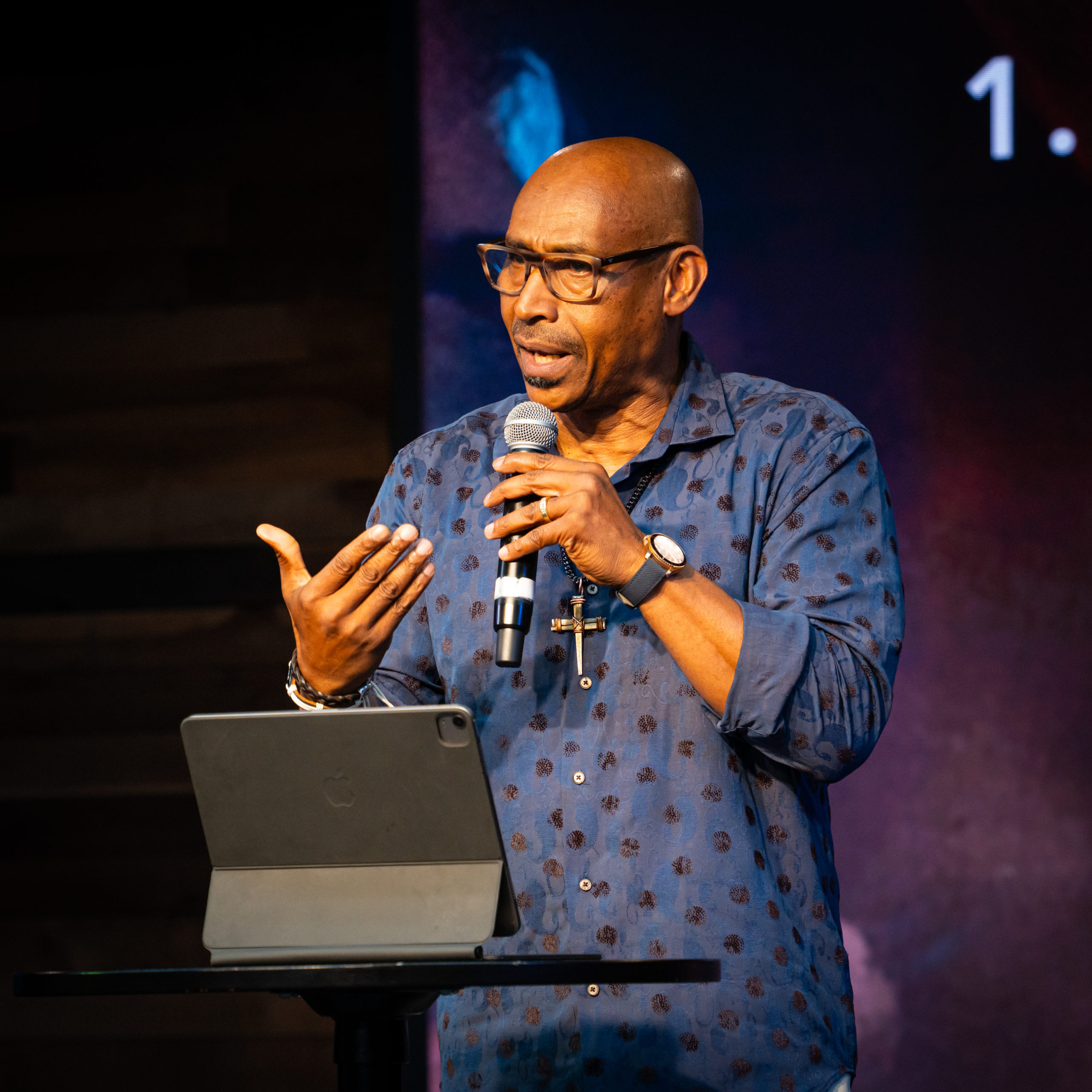 Bishop Mott preaching at Generations Church